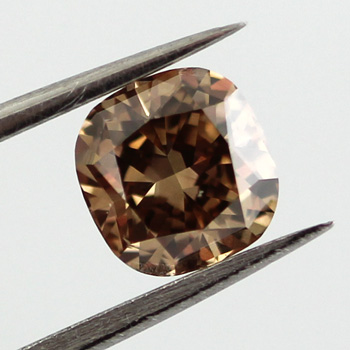 Fancy Dark Yellowish Brown Diamond, Cushion, 1.02 carat, VS2- C